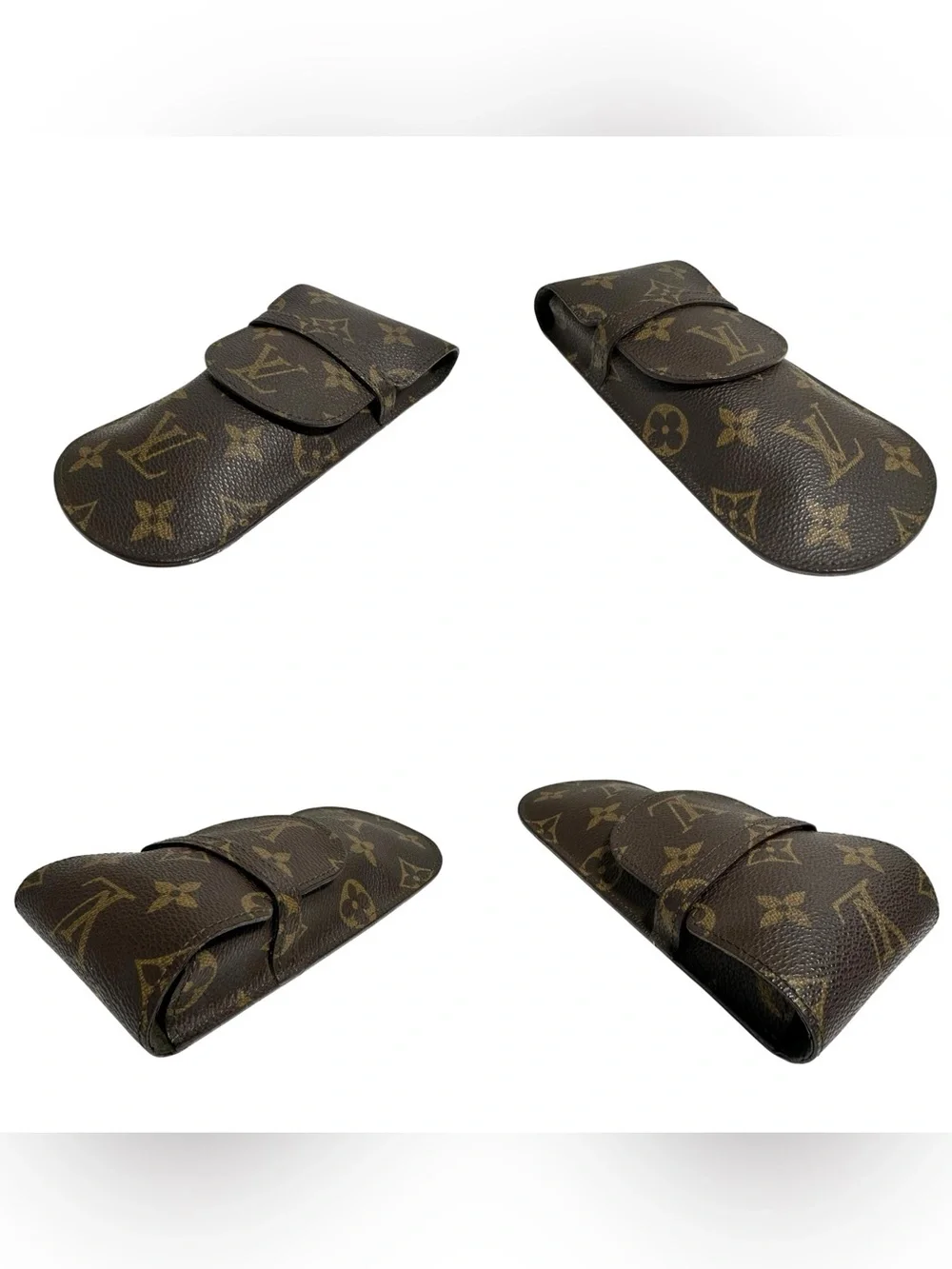 Louis Vuitton Monogram Leather & Olive Green Suede Large Sunglasses Case